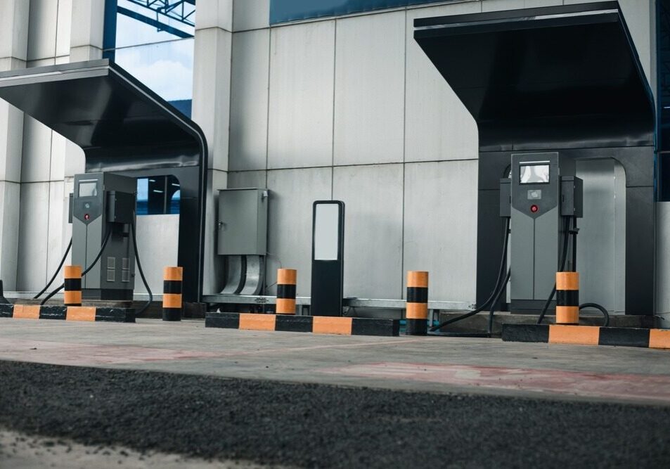 EV Charger next to a building